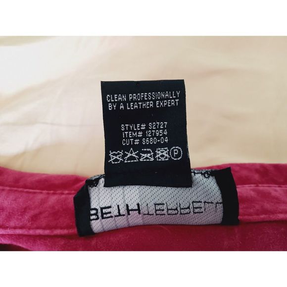 Rare Find: Genuine Red Wine/Purple Suede Jacket by BETH TERRELL, Size M - Picture 15 of 16